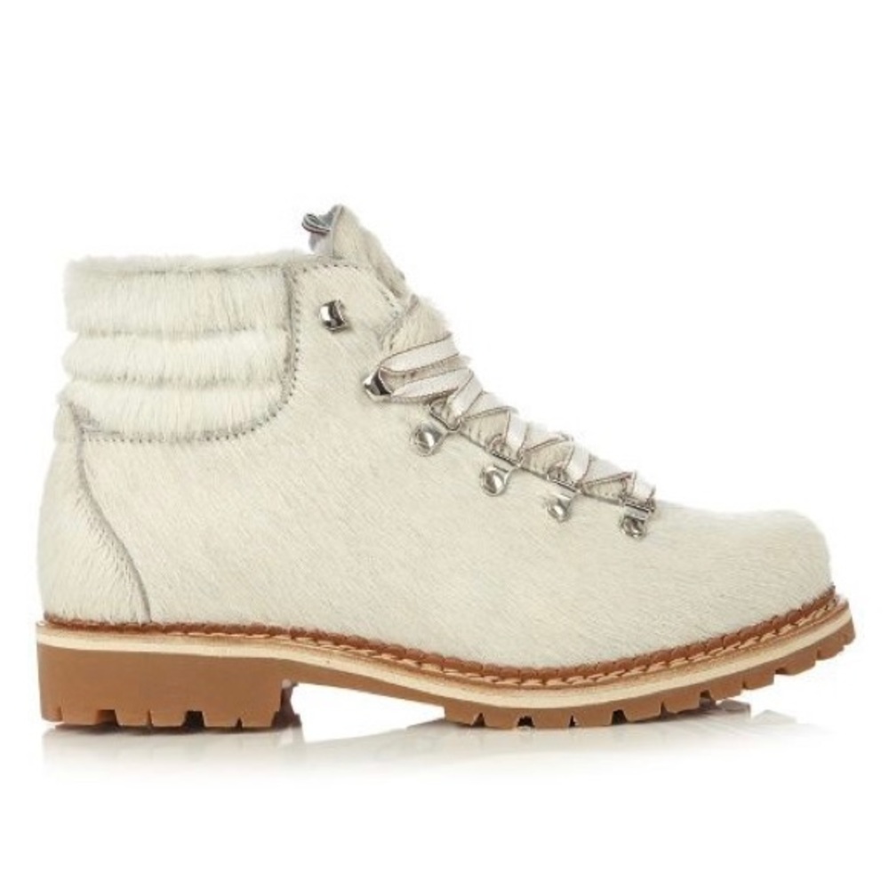 NEW La Montelliana 1965 Margherita Pony Hair & Shearling Boots (Sz 37) Cream